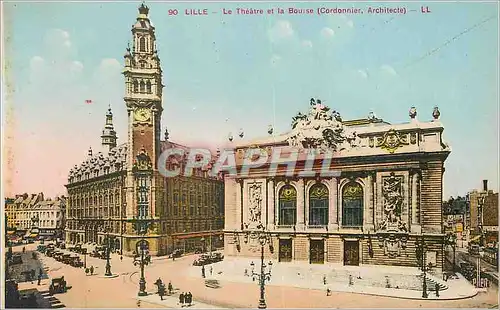 Ansichtskarte AK Lille Le Theatre et la Bourse (Cordonnier Architecte)