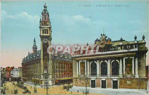 Cartes postales Lille la Bourse et le Theatre