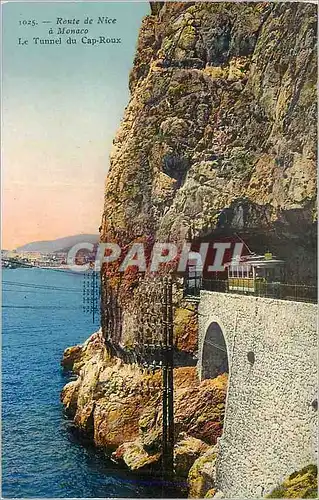 Cartes postales Route de Nice a Monaco Le Tunnel du Cap Roux Tramway Funiculaire