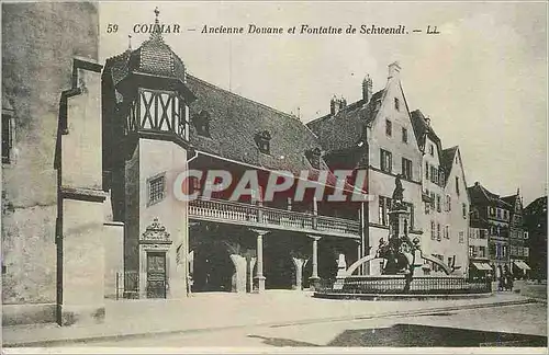 Ansichtskarte AK Colmar Ancienne Douane et Fontaine de Schwendi