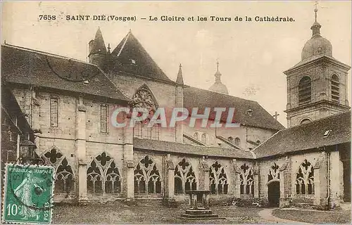 Ansichtskarte AK Saint Die (Vosges) Le Cloitre et les Tours de la Cathedrale