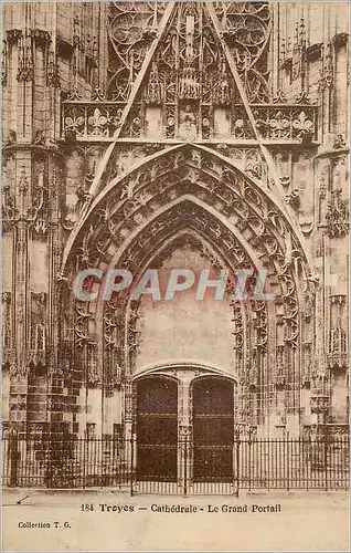 Cartes postales Troyes Cathedrale Le Grand Portail