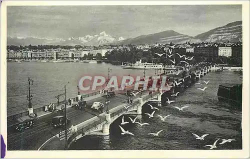 Cartes postales Geneve Pont du Mont Blanc et le Mont Blanc