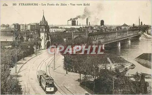 Cartes postales Strasbourg  Les Ponts du Rhin Vue Vers Kehl Tramway