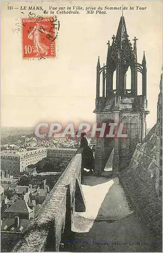 Ansichtskarte AK Le Mans Vue Sur la Ville Prise du Sommet de la Tour de la Cathedrale