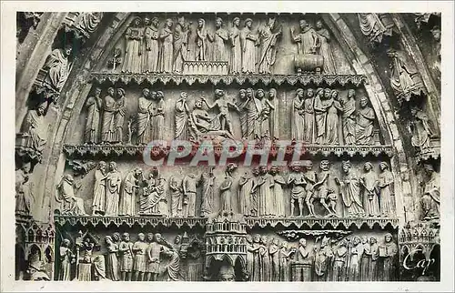 Cartes postales moderne Cathedrale de Reims Tympan du Portail Nord