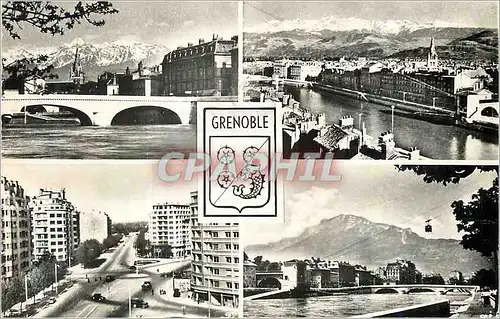 Cartes postales moderne Grenoble Les Belles Alpes Francaise Vue Generale et Chaine de Belledonne