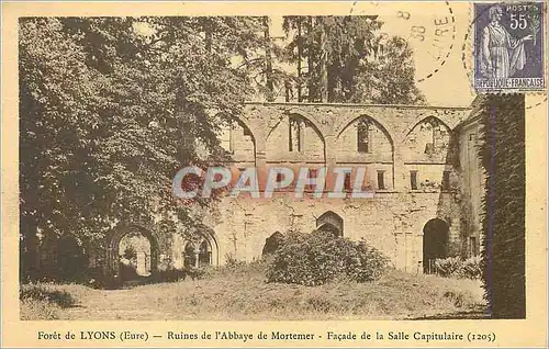 Cartes postales Foret de Lyons (Eure) Ruines de L'Abbaye de Mortemer Facade de la Salle Capitulaire (1205)