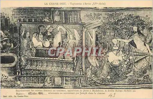 Cartes postales Chaise Dieu Tapisseries d'Arras (XVe Siecle) Representant Les Saintes Femmes au Tombeau
