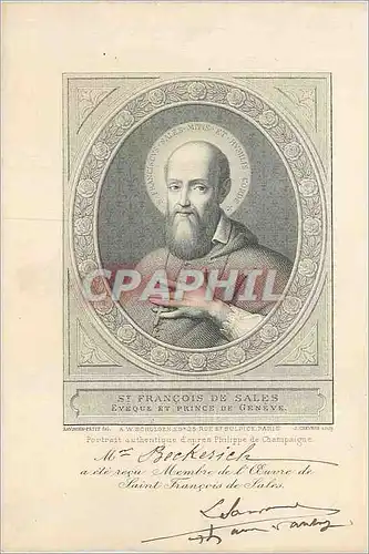 Cartes postales St Francois de Sales Eveque et Prince de Geneve