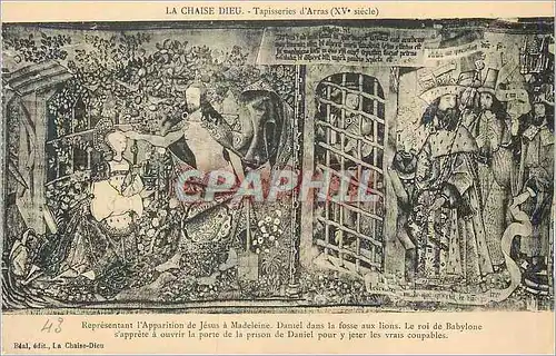 Cartes postales Chaise Dieu Tapisseries d'Arras (XVe Siecle) Representant L'Apparition de Jesus a Madeleine