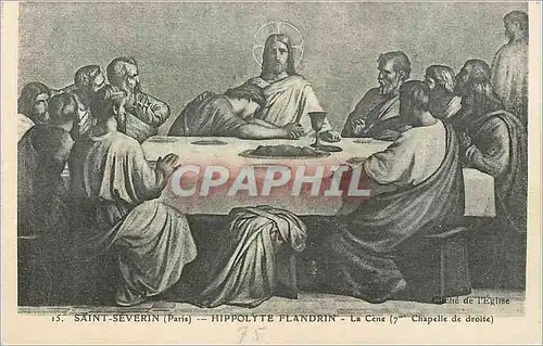 Cartes postales Saint Severin (Paris) Hippolyte Flandrin La cene (7eme Chapelle de Droite)