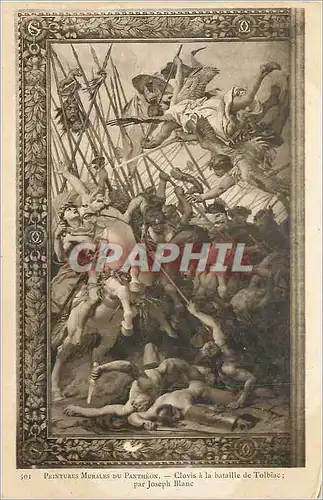 Cartes postales Peintures Murales du Pantheon Clovis a la Bataille de Toibiac par Jaseph Blanc