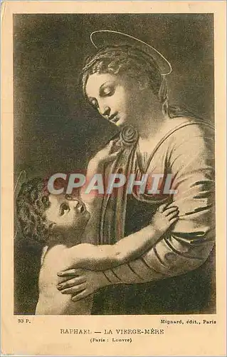 Cartes postales Raphael La Vierge Mere (Paris Louvre)