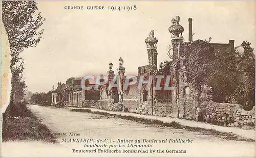 Ansichtskarte AK Grande Guerre 1914 1918 Arras (P de C) Ruines du boulevard Faidherbe Militaria