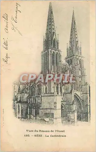 Ansichtskarte AK Vue du Reseau de l'Ouest Seez La Cathedrale