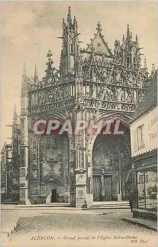 Cartes postales Alencon Grand Portail de l'Eglise Notre Dame