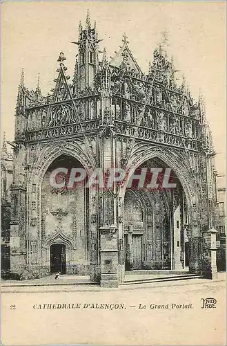Cartes postales Cathedrale d'Alencon Le Grand Portail