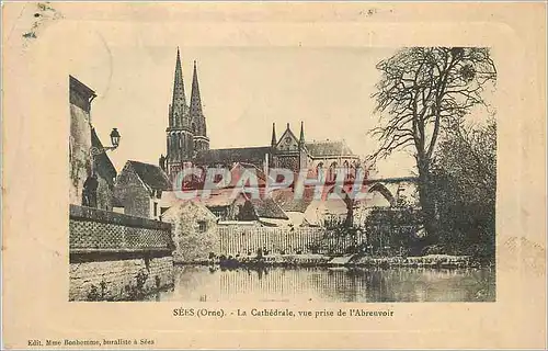 Ansichtskarte AK Sees (Orne) La Cathedrale Vue Prise de l'Abreuvoir