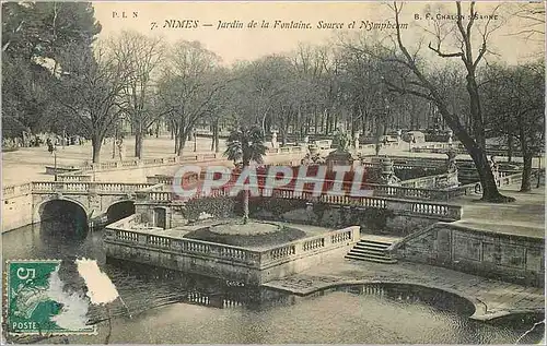 Cartes postales Nimes Jardin de la Fontaine Source et Nympherm