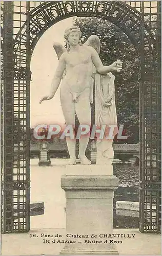 Cartes postales Parc du Chateau de Chantilly Ile D'Amour Statue d'Eros