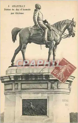 Cartes postales Chantilly Statue du Duc d'Aumale par Gerome