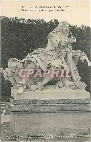 Cartes postales Parc du Chateau de Chantilly Statue de la Fontaine par Tony Noel