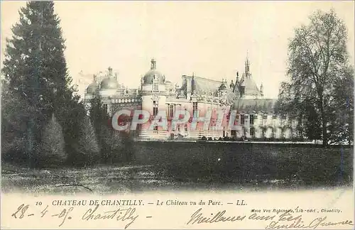 Cartes postales Chateau de Chantilly Le Chateau vu du Parc