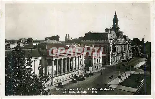 Cartes postales moderne Tours (I et L) Le Palais de Justice et L'Hotel de Ville