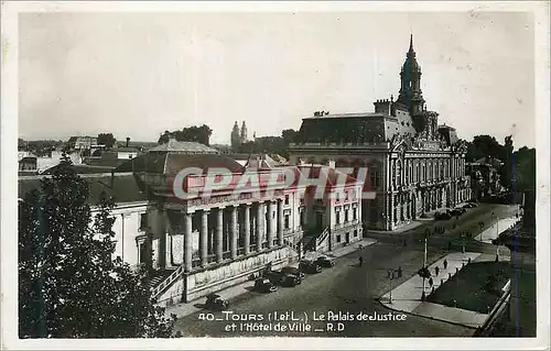 Moderne Karte Tours (I et L) Le Palais de Justice et L'Hotel de Ville