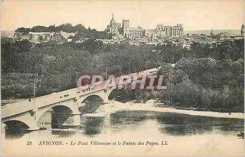 Ansichtskarte AK Avignon Le Pont Villeneuve et Palais des Papes