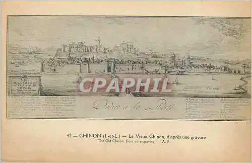 Ansichtskarte AK Chinon (I et L) Le Vieux Chinon d'Apres une Gravure