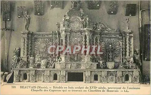 Cartes postales Beauvais (Musee) Retable en Bois Sculpte du XVIIe Siecle provenant de l'Ancienne Chapelle