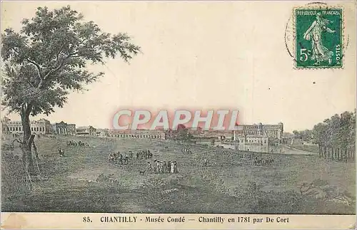 Cartes postales Chantilly Musee Conde Chantilly en 1781 par De Cort