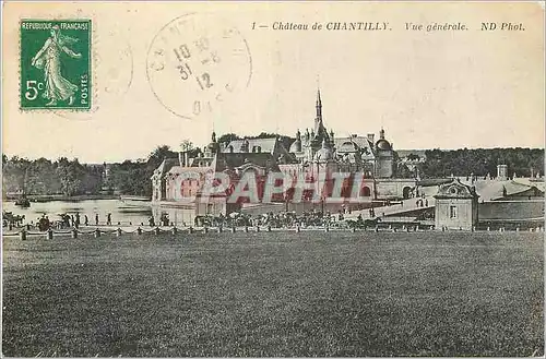 Cartes postales Chateau de Chantilly vue Gerenale