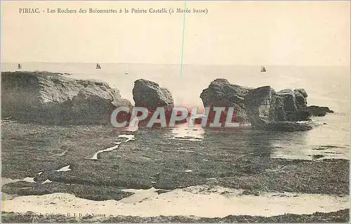 Cartes postales Piriac Les Rochers des Baionnettes a la Pointe Castelli (a Maree Basse)