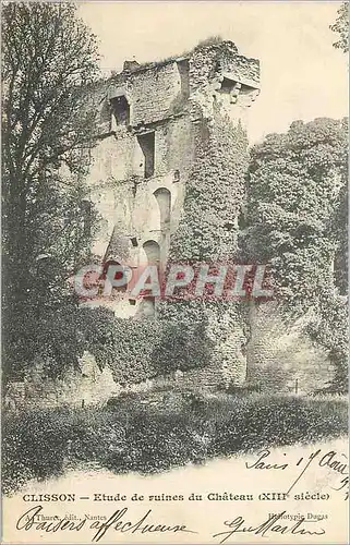 Cartes postales Clisson Etude de Ruines du Chateau (XIIIe Siecle)