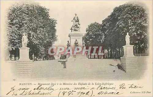 Ansichtskarte AK Nantes Monument Eleve a la Memoire des Enfants de la Loire Inferieure (carte 1900)