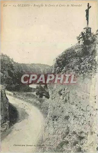 Cartes postales Gluges Route de st Denis et Croix de Miraudol