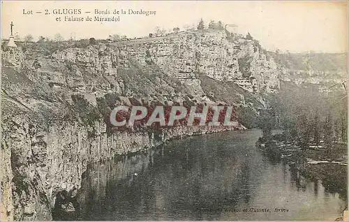 Cartes postales Gluges Bords de la Dordogne et Falaise de Mirandol