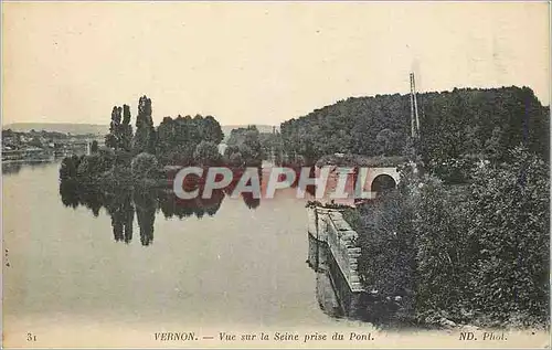 Ansichtskarte AK Vernon Vue Sur la Saine Prise du Pont