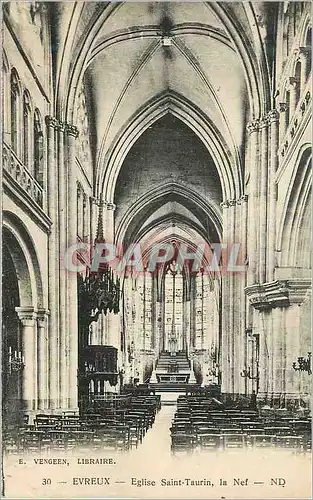 Cartes postales Evreux Eglise Saint Taurin La Nef