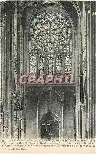 Cartes postales Chartres (E et L) La Cathedrale Transept et Rosaces