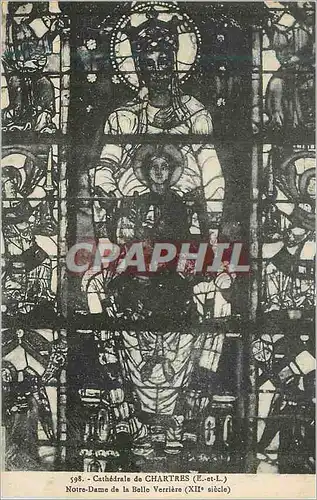 Cartes postales Cathedrale de Chartres (E et L) Notre Dame de la Balle Verriere (XIIe Siecle)