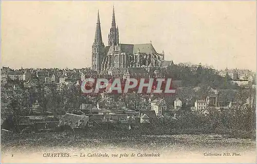 Cartes postales Chartres La Cathedrale Vue prise de Cachembach