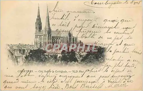 Cartes postales Chartres Cote Sud de la Cathedrale (carte 1900)