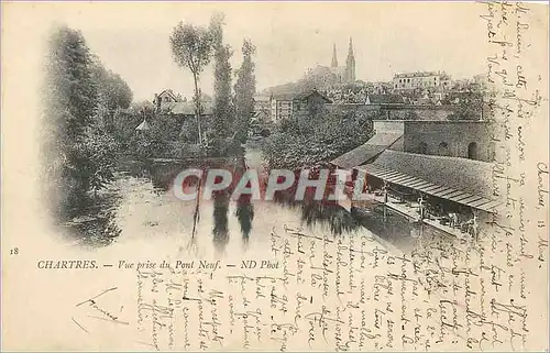 Ansichtskarte AK Chartres Vue Prise du Pont Neuf Lavoir (carte 1900)