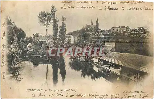 Ansichtskarte AK Chartres Vue Prise du Pont Neuf Lavoir (carte 1900)