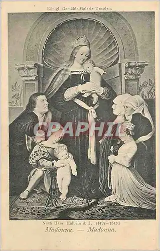 Cartes postales Madonna Nach Hans Holbein d j (1497 1545)