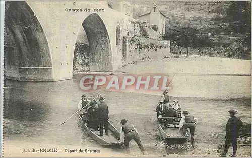 Cartes postales Gorges du Tarn Sainte Enimie Depart de Barques